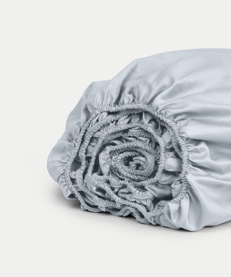 Spannbettlaken Ägyptische Baumwolle Satin 400TC | Pastellblau