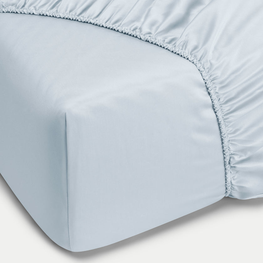 Spannbettlaken ägyptische Baumwolle Satin 400TC | Pastel Blue