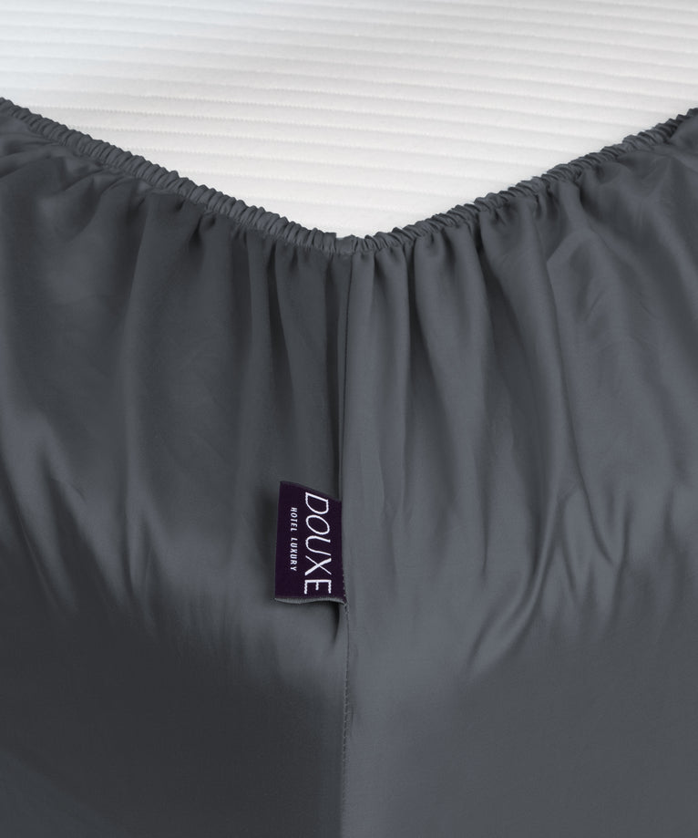 Spannbettlaken Ägyptische Baumwolle Satin 400TC | Stormy Grey