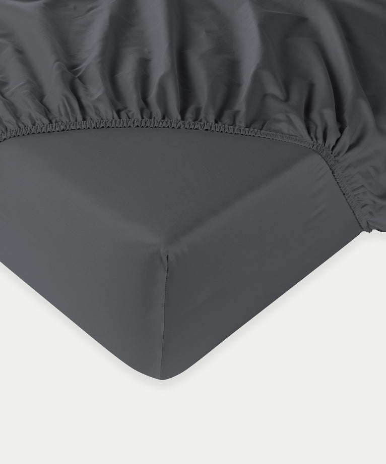 Spannbettlaken Ägyptische Baumwolle Satin 400TC | Stormy Grey