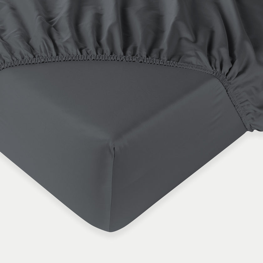 Spannbettlaken Ägyptische Baumwolle Satin 400TC | Stormy Grey