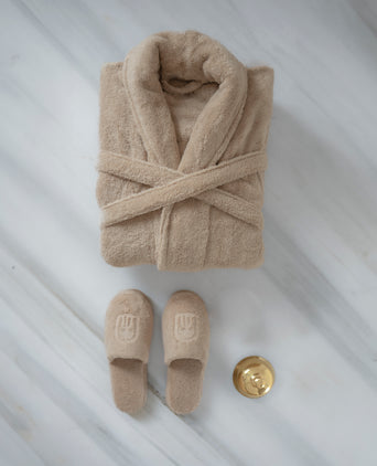 Bademantel und Hausschuhe | Geschenkset | Latte Bademantel und Hausschuhe | Geschenkset | Latte