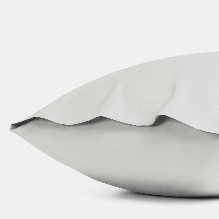 2er-Set Kissenbezüge Ägyptische Baumwolle Perkal 400 TC | Silbergrau