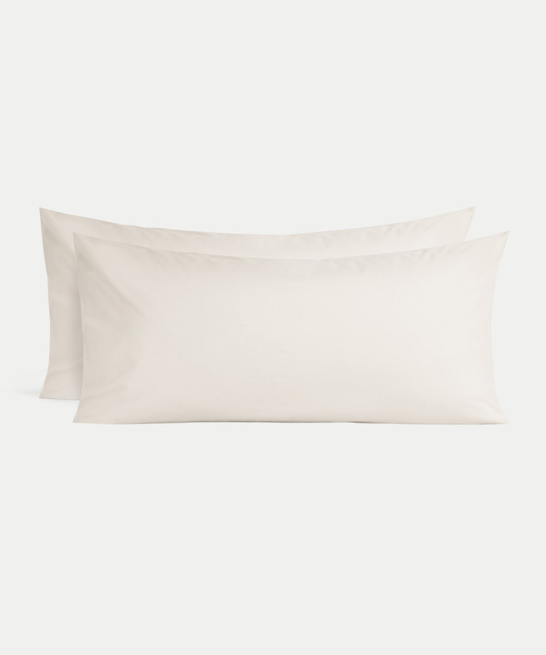 2er-Set Kissenbezüge ägyptische Baumwolle Perkal 400TC | Chalk White