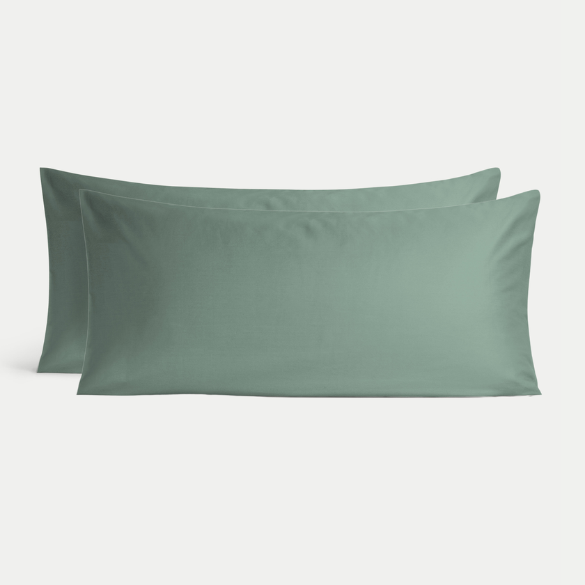 Set von 2 Kissenbezügen ägyptische Baumwolle 400TC Satin | Sage green
