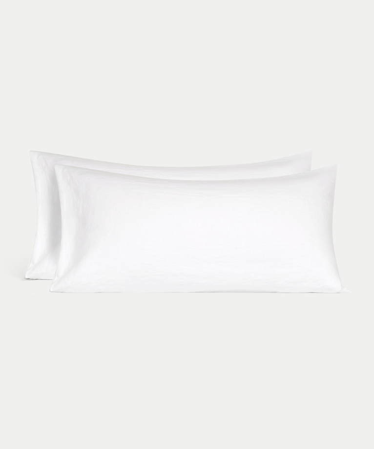 Set van 2 Kussenslopen 100% Gewassen Linnen | Wit