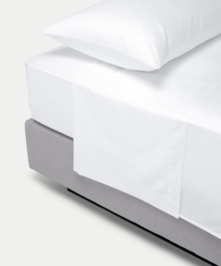 Bettlaken ägyptische Baumwolle Satin 400TC | Weiß