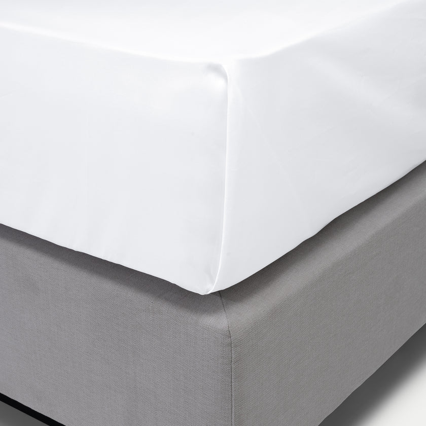 Bettlaken ägyptische Baumwolle Satin 400TC | Weiß