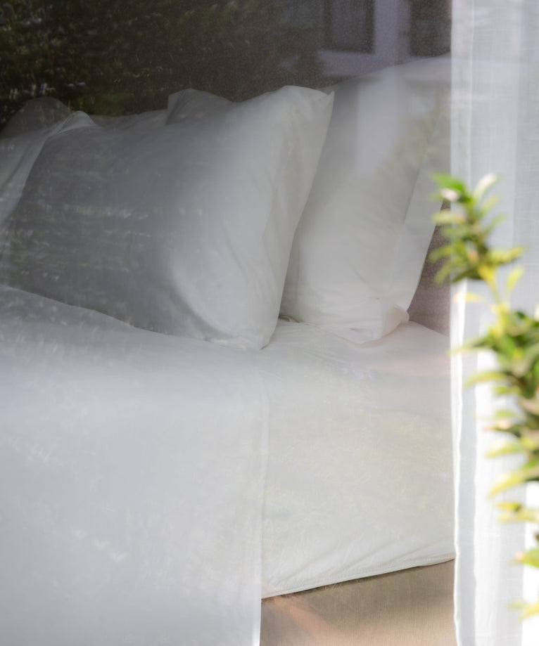 Egyptian Cotton Percale 400TC Duvet Cover Set | White