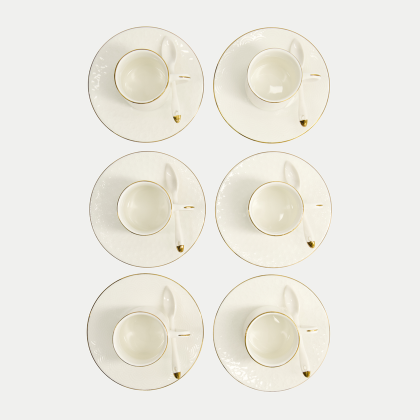 18-teiliges Tokyo Design Studio Espressoset – Nippon White Gold Rim