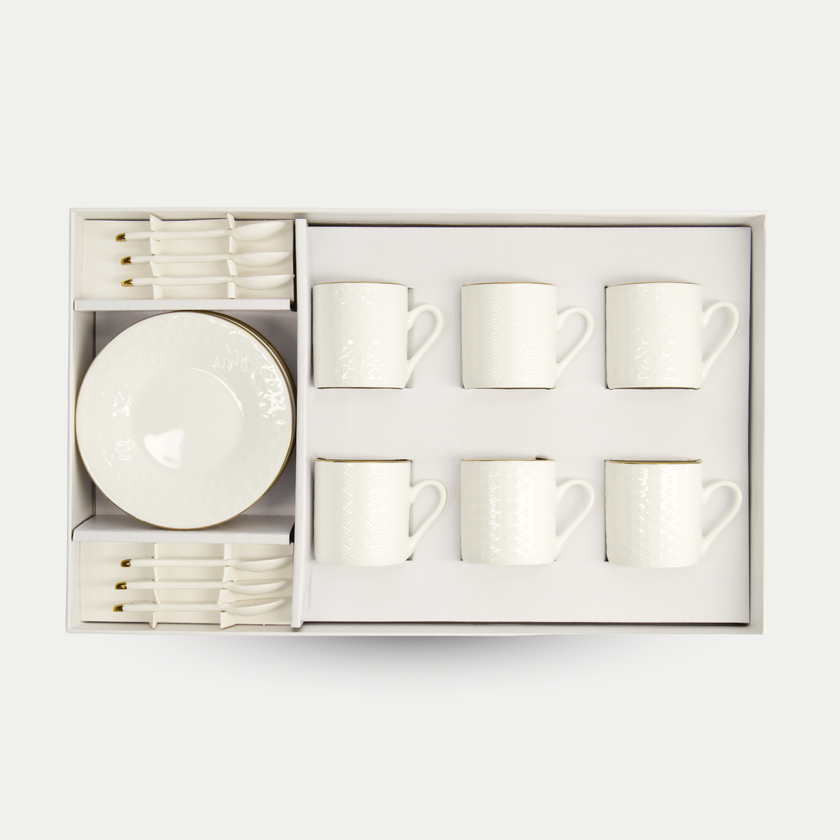 18-teiliges Tokyo Design Studio Espressoset – Nippon White Gold Rim