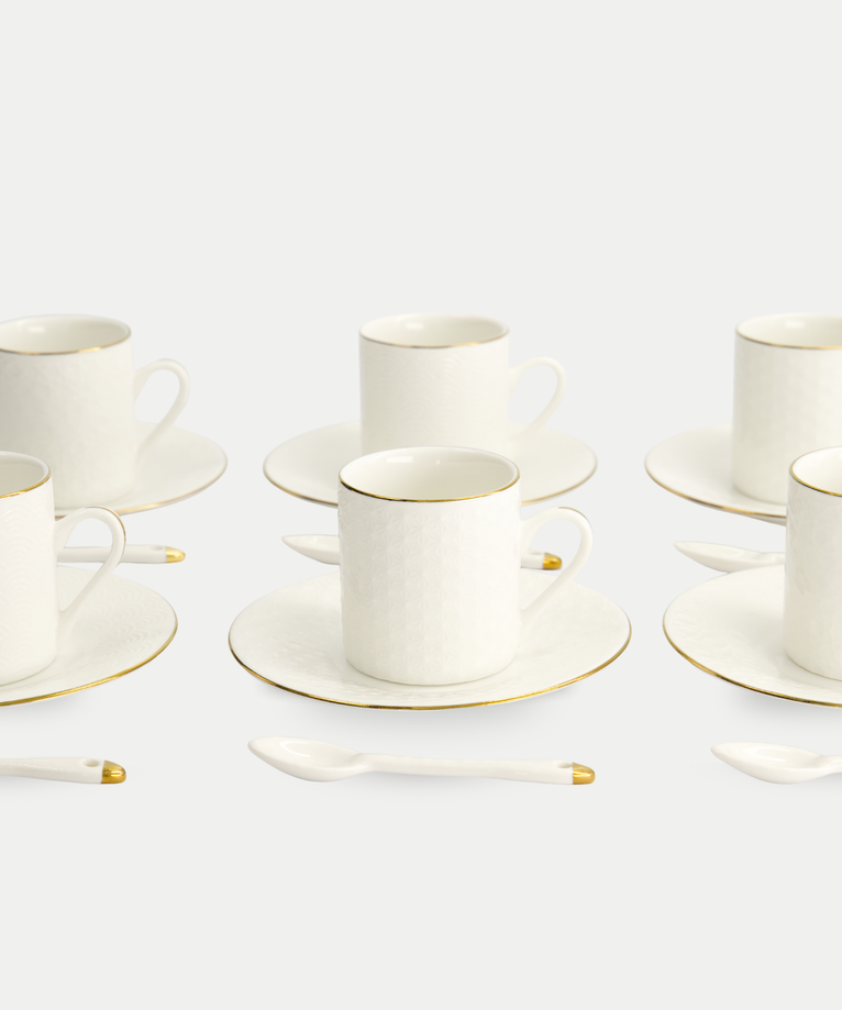 Tokyo Design Studio – Nippon White Gold Rim Espresso-Set (18-teilig)