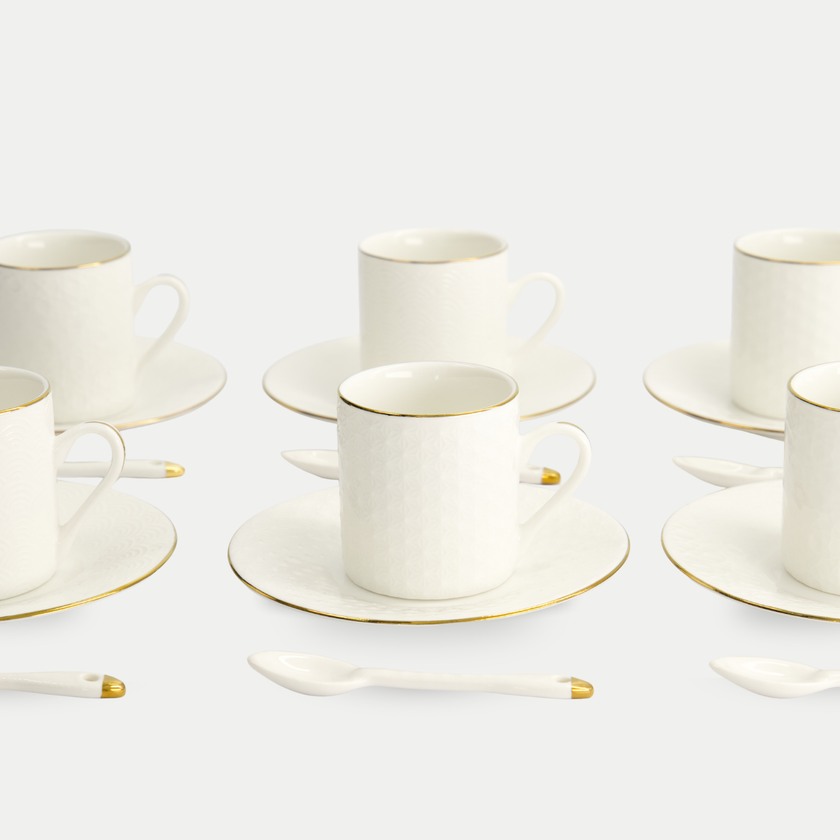 Tokyo Design Studio – Nippon White Gold Rim Espresso-Set (18-teilig)