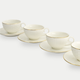 Tokyo Design Studio – Nippon White Gold Rim Tassen- und Untertassen-Set Star Lines (8-teilig)