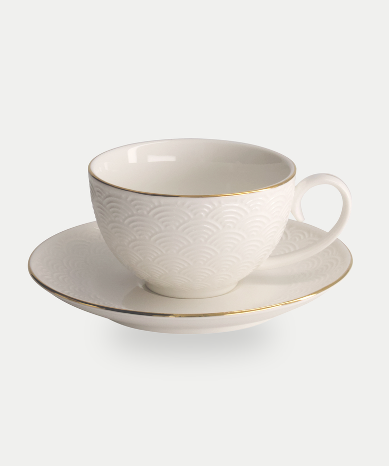 Tokyo Design Studio – Nippon White Gold Rim Tassen- und Untertassen-Set Star Lines (8-teilig)