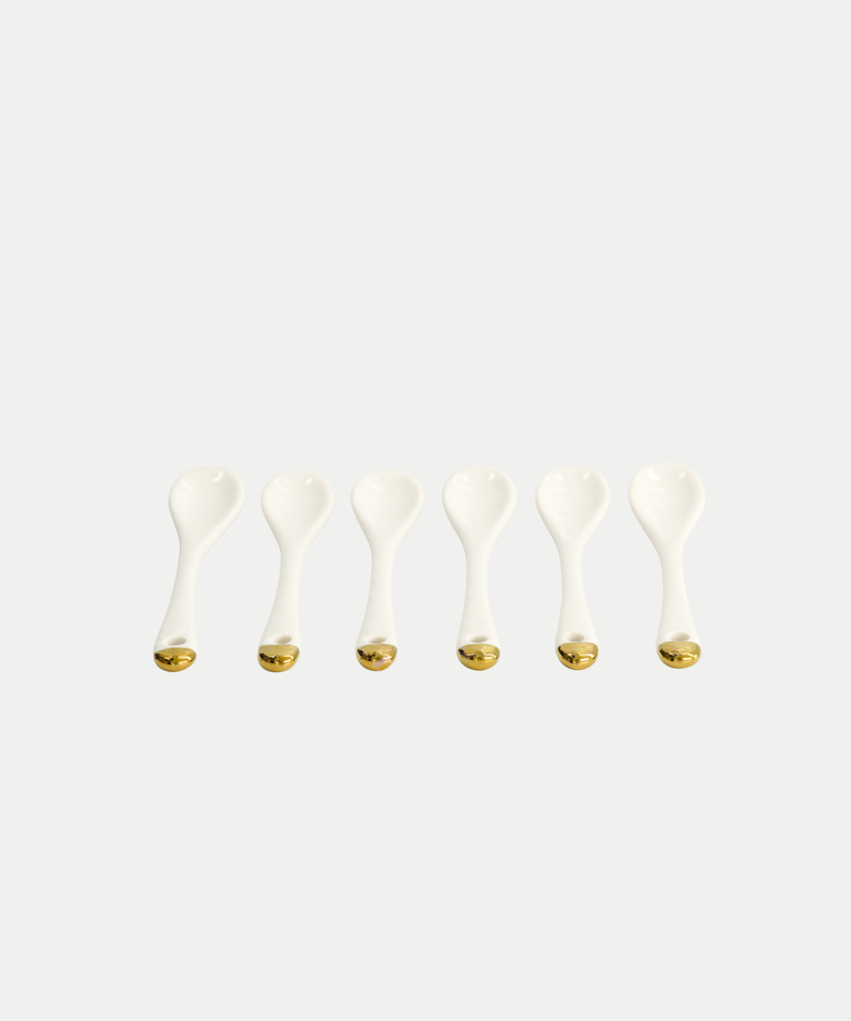 6-teiliges Tokyo Design Teelöffel-Set - Golden Rim