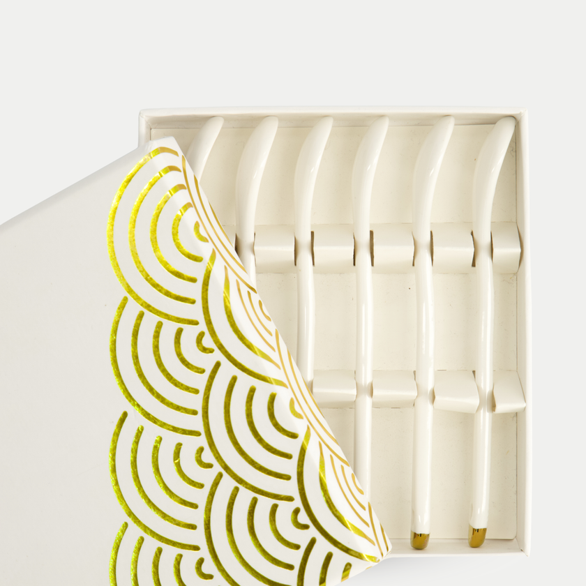 Tokyo Design Studio – Nippon White Gold Rim Tassen- und Untertassen-Set Star Lines (8-teilig)