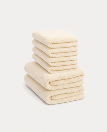 Gästehandtücher Zero-Twist-Baumwolle 30x30 cm (4 St.) + 40x60 cm (2 St.) | Cream Gästehandtücher Zero-Twist-Baumwolle 30x30 cm (4 St.) + 40x60 cm (2 St.) | Cream