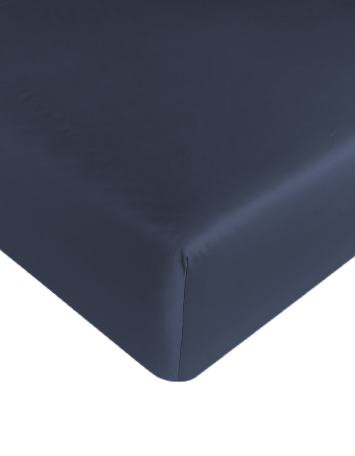 Spannbettlaken ägyptische Baumwolle Satin 400TC | Harbour Blue
