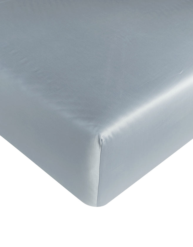 Spannbetttuch Ägyptische Baumwolle Satin Misty blue