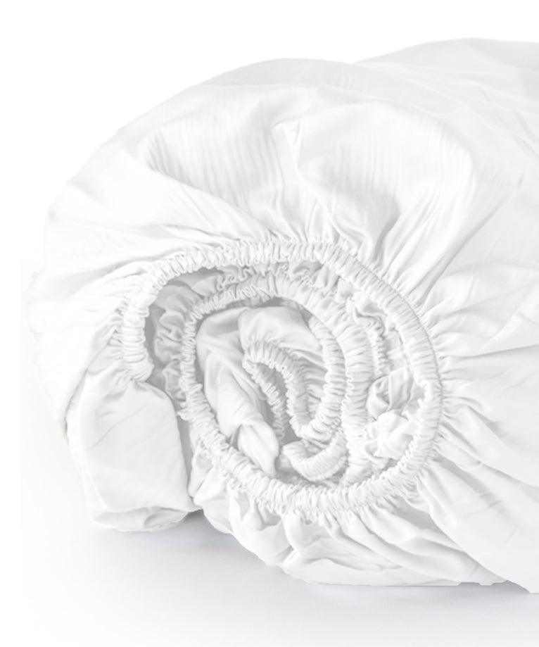 Spannbetttuch Ägyptische Baumwolle Satin weiss rol