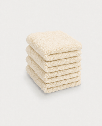 Gästehandtücher Zero-Twist-Baumwolle 30x30 cm (4 St.) | Cream Gästehandtücher Zero-Twist-Baumwolle 30x30 cm (4 St.) | Cream