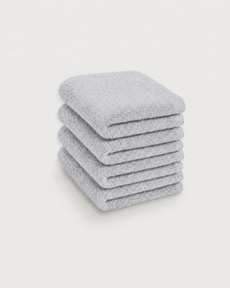 Gästehandtücher Zero-Twist-Baumwolle 30x30 cm (4 St.) | Silbergrau Gästehandtücher Zero-Twist-Baumwolle 30x30 cm (4 St.) | Silbergrau