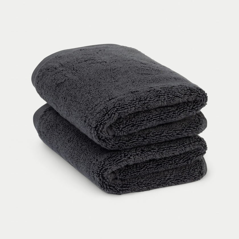 Gastendoekje zero-twist katoen 40x60 cm (2 st.) | Antraciet