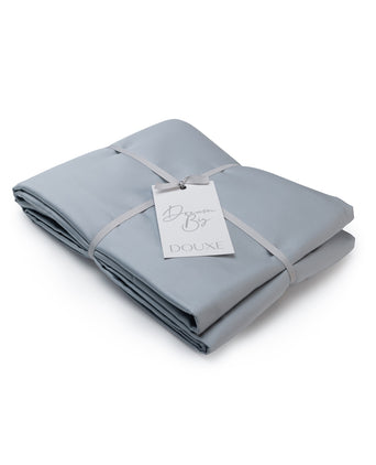 Bettbezug ägyptische Baumwolle Satin 400TC | Misty Blue Egyptisch Katoen dekbedovertrek | Satijn katoen | Blauw
