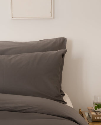 Kissenbezug Ägyptische Baumwolle Satin 400 TC | Stormy Grey Kissenbezug Ägyptische Baumwolle Satin 400 TC | Stormy Grey