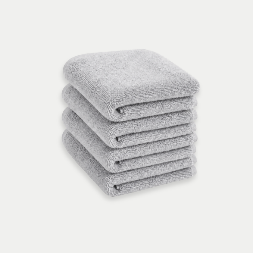 Gästehandtücher Zero-Twist-Baumwolle 30x30 cm (4 St.) | Silbergrau