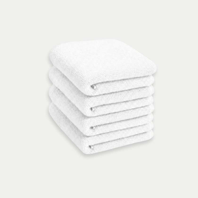 Gästehandtücher Zero-Twist-Baumwolle 30x30 cm (4 St.) | Weiß