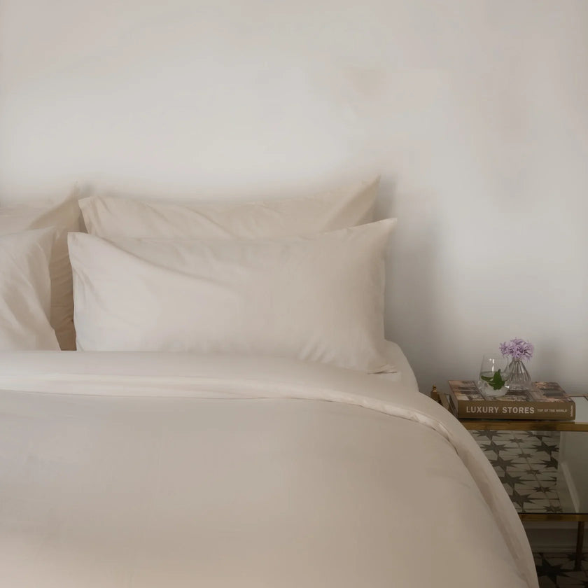 2er-Set Kissenbezüge Ägyptische Baumwolle Perkal 400 TC | Chalk White