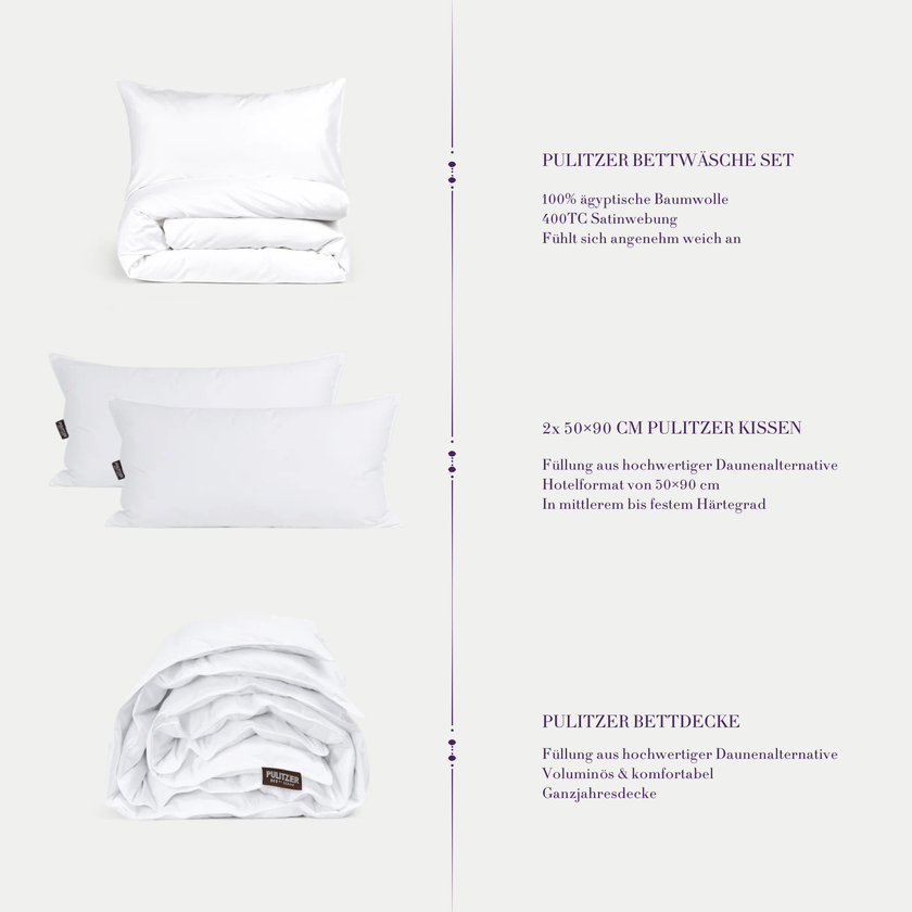 Pulitzer Hotel Amsterdam Komplettes Bettwaren Set