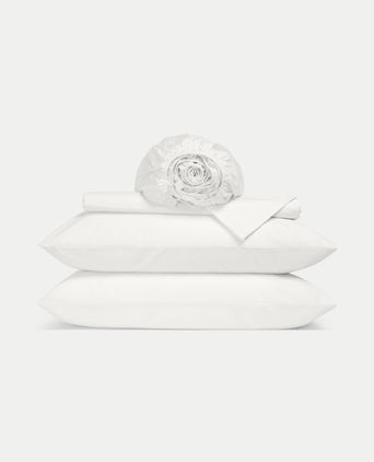 Bettwäsche Set & Spannbettlaken aus Perkal | Chalk White