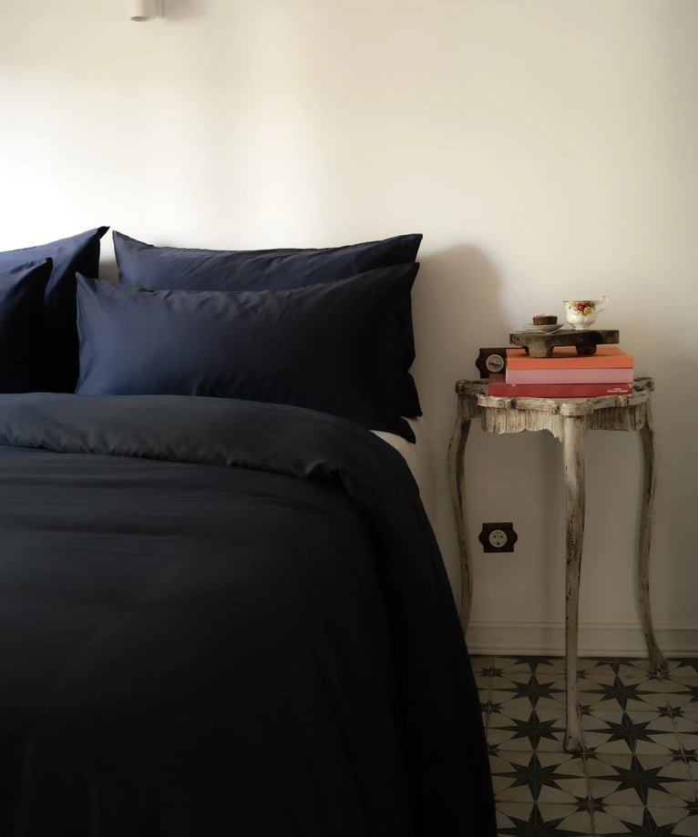 2er-Set Kissenbezüge Ägyptische Baumwolle Satin 400 TC | Harbour Blue