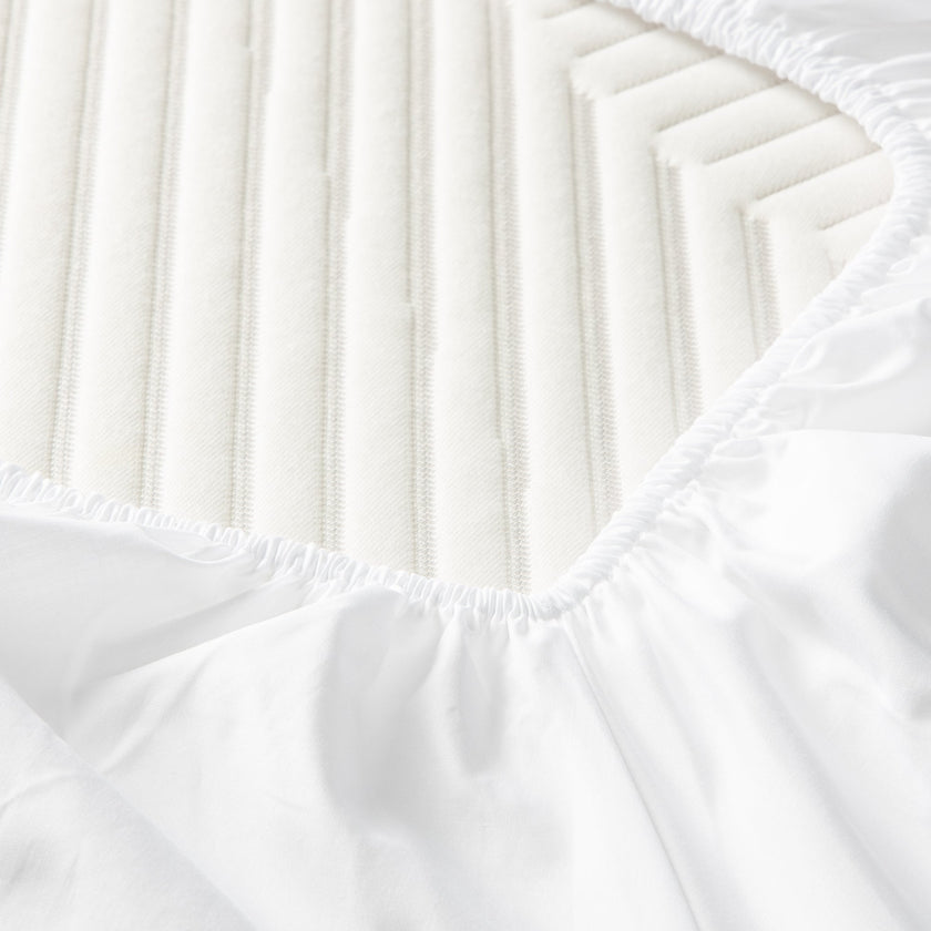 Spannbettlaken Ägyptische Baumwolle Perkal 400TC | Weiß | Outlet