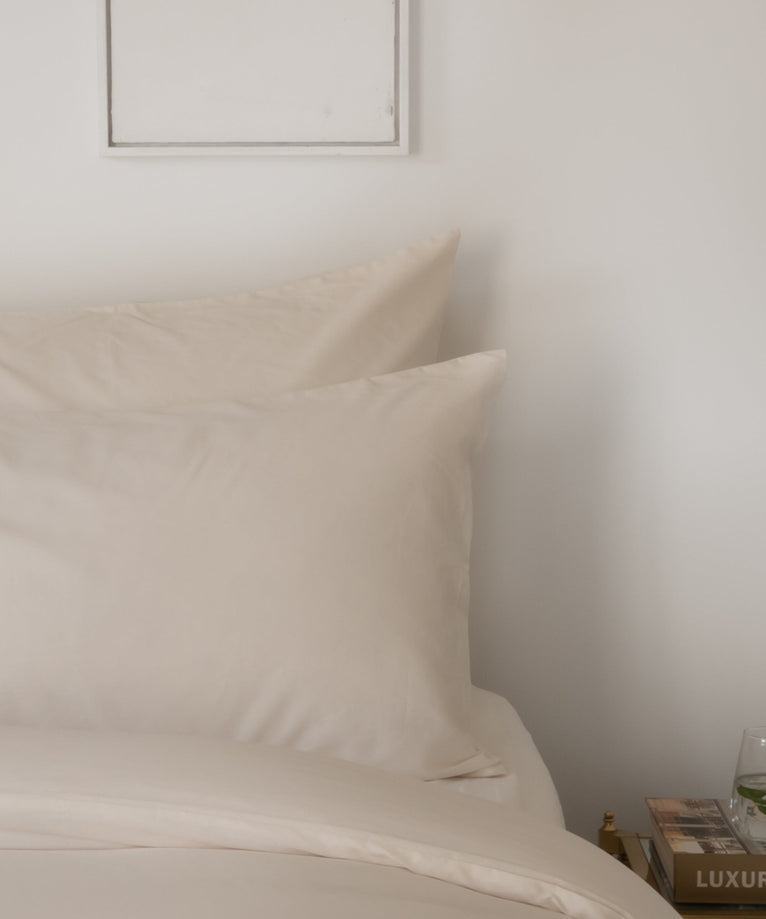 2er-Set Kissenbezüge Ägyptische Baumwolle Satin 400 TC | Cream