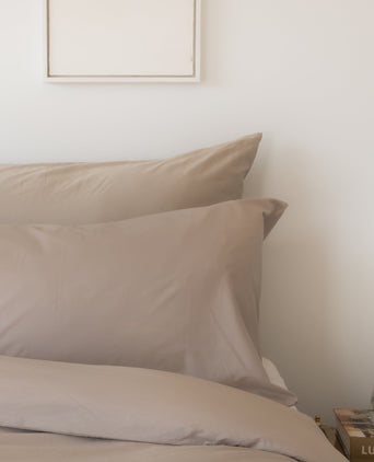 2er-Set Kissenbezüge Ägyptische Baumwolle Perkal 400 TC | Latte