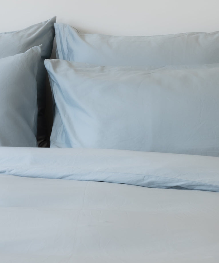 2er-Set Kissenbezüge Ägyptische Baumwolle Satin 400 TC | Misty Blue