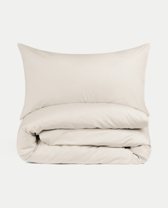 Bettwäsche Set & Spannbettlaken aus Perkal | Chalk White