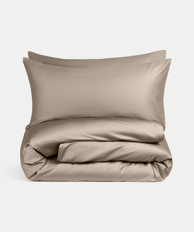 Bettbezug-Set & Spannbettlaken ägyptische Baumwolle Satin | Champagner