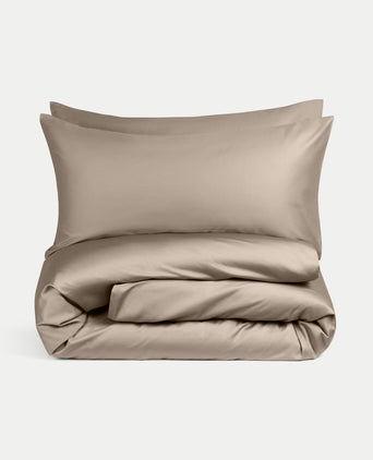 Bettwäsche Set + Spannbettlaken Satin | Champagne