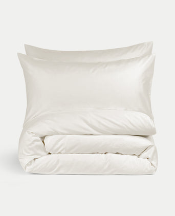 Bettwäsche-Set + Spannbettlaken aus ägyptischer Baumwolle Satin | Cream