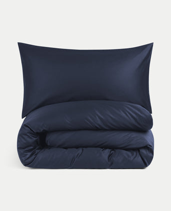 Bettwäsche Set & Spannbettlaken aus Satin | Harbour Blue