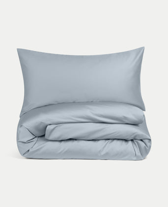 Bettbezug-Set ägyptische Baumwolle Satin 400TC | Misty Blue