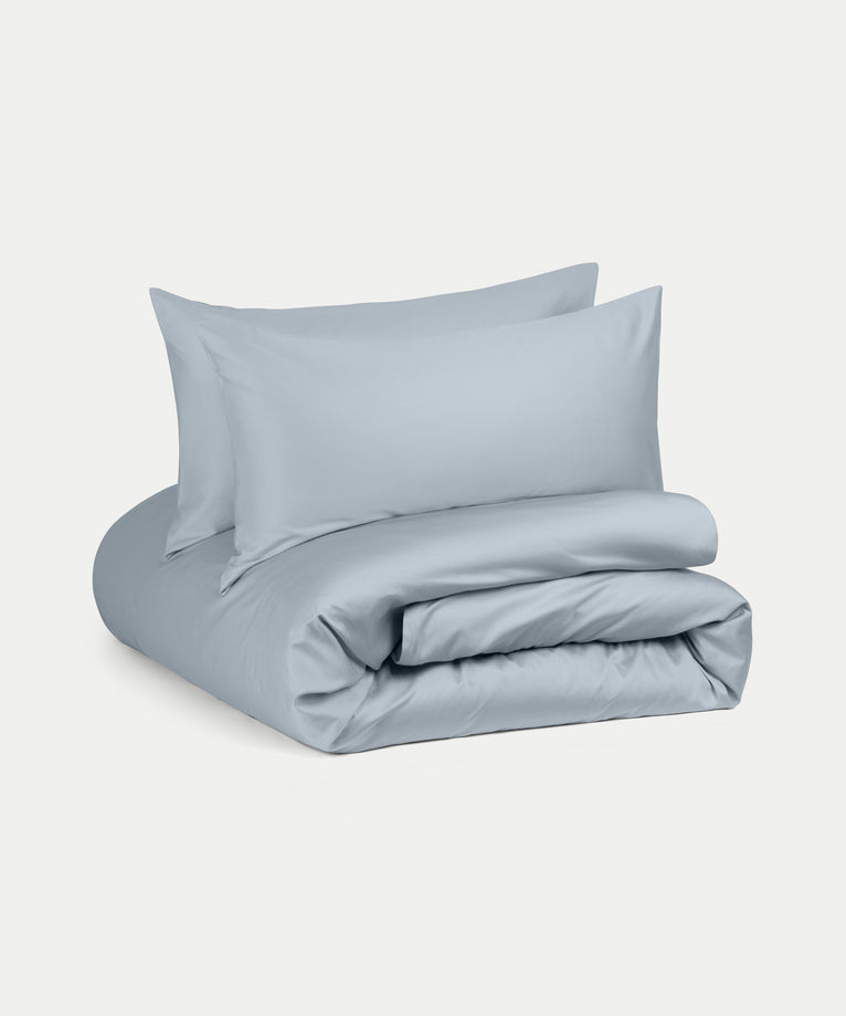 Bettwäsche Set Ägyptische Baumwolle 400TC Satin | Misty Blue