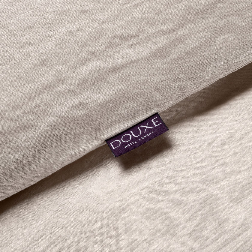 Bettwäsche Set & Spannbettlaken Gewaschenem Leinen | Oat