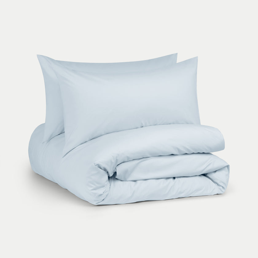Bettwäsche Set Ägyptische Baumwolle 400TC Perkal | Pastellblau