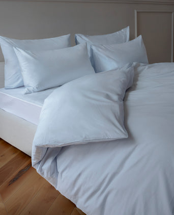 Bettwäsche Set Ägyptische Baumwolle 400TC Perkal | Pastellblau
